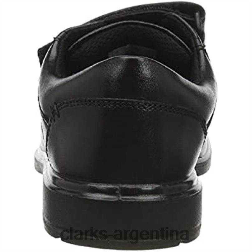 Clarks hombres 2FZPZ1138 Zapatos clarks remi pace k de corte ancho para uniforme escolar para hombre, color negro cuero negro