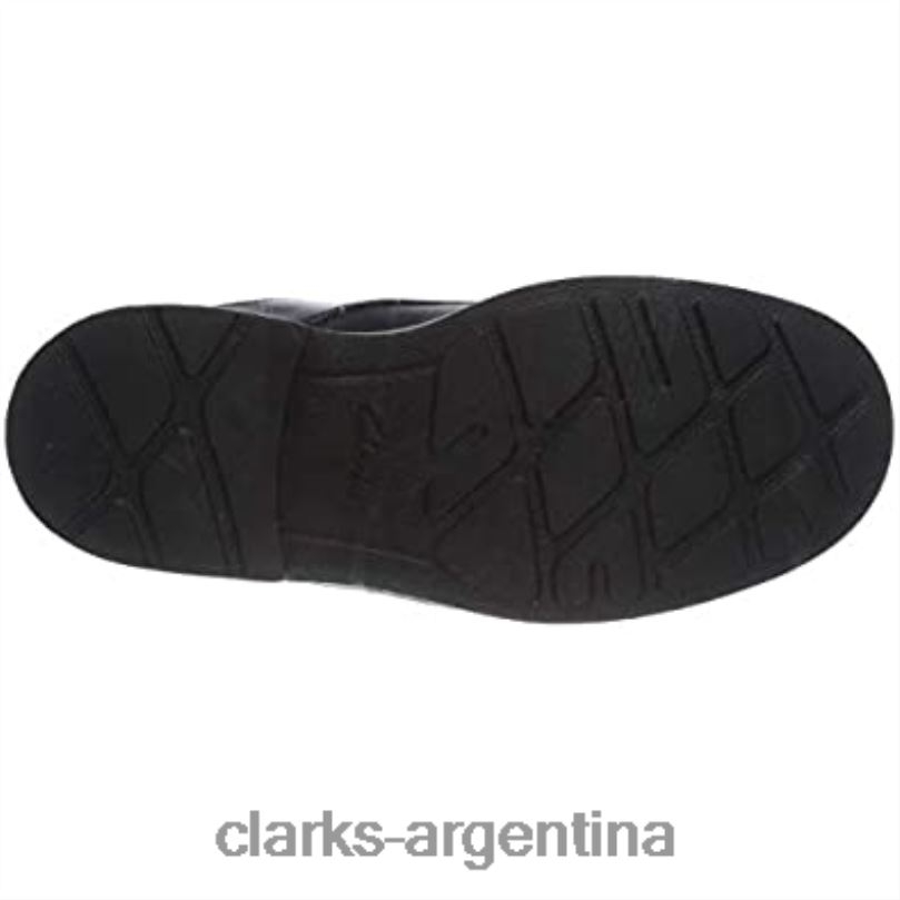 Clarks hombres 2FZPZ1138 Zapatos clarks remi pace k de corte ancho para uniforme escolar para hombre, color negro cuero negro