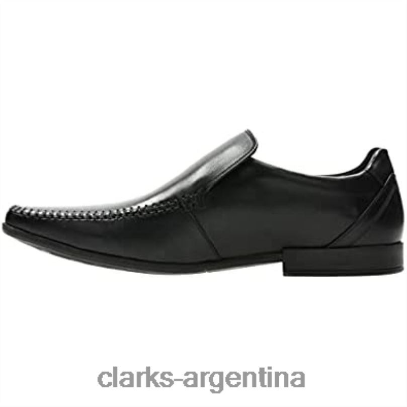 Clarks hombres 2FZPZ1333 zapatos de cuero con costura glement negro clarks