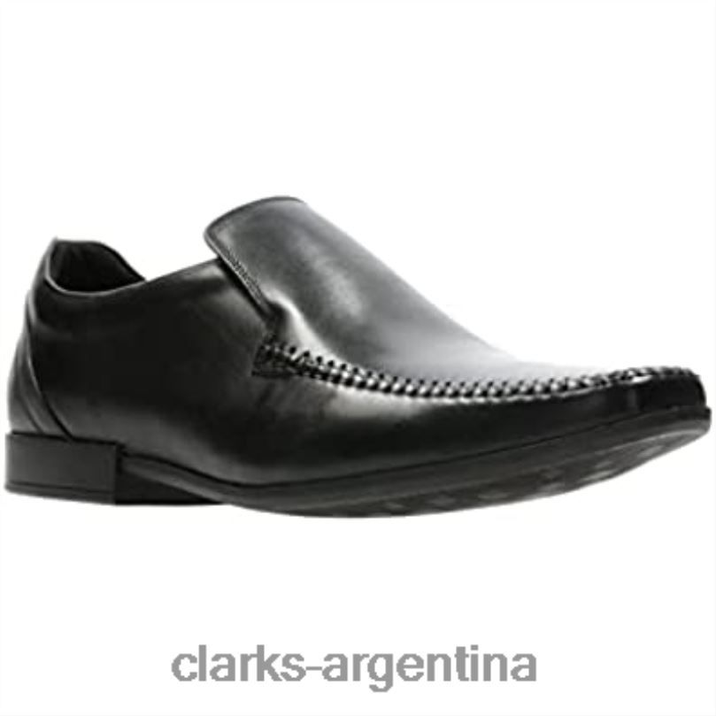 Clarks hombres 2FZPZ1333 zapatos de cuero con costura glement negro clarks