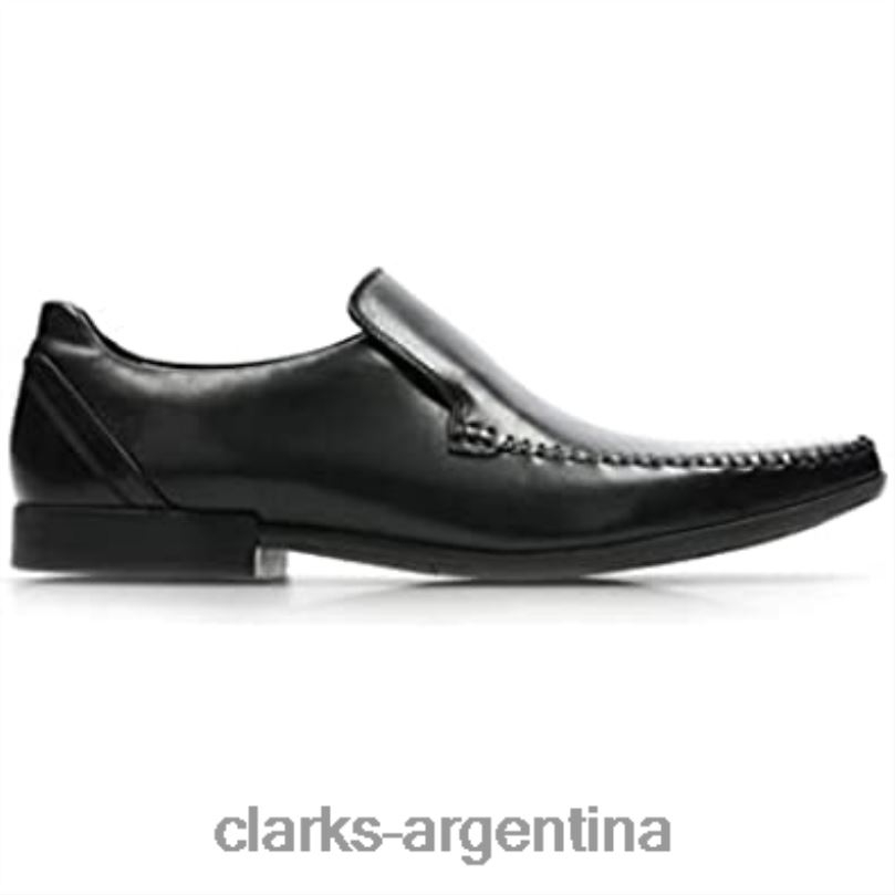 Clarks hombres 2FZPZ1333 zapatos de cuero con costura glement negro clarks