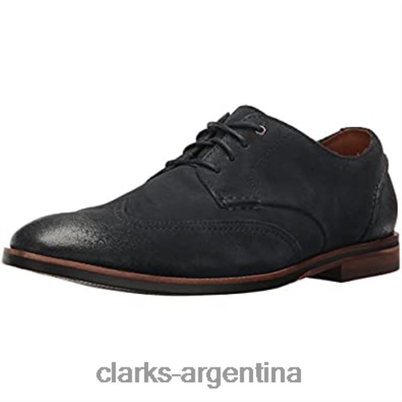 Clarks hombres 2FZPZ2506 Clarks Broyd Wing Broyd Wing ante azul marino para hombre gamuza azul marino