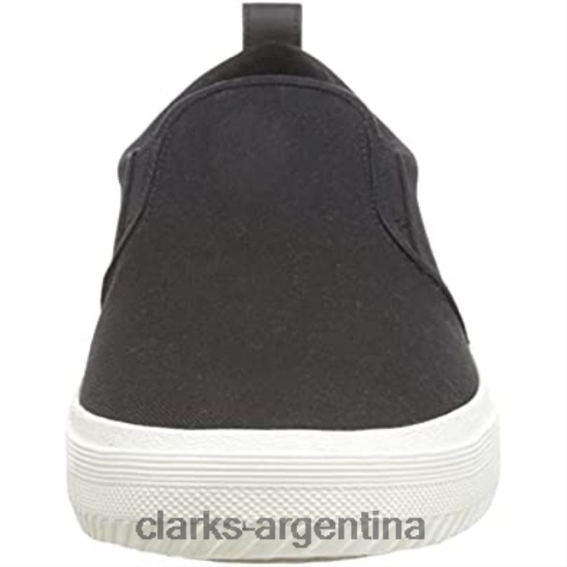 Clarks hombres 2FZPZ377 Mulas Clarks Roxby Step de lona negra para hombre lienzo negro
