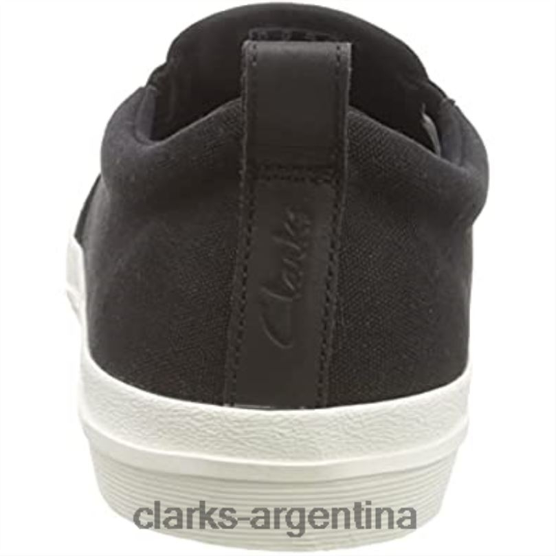 Clarks hombres 2FZPZ377 Mulas Clarks Roxby Step de lona negra para hombre lienzo negro