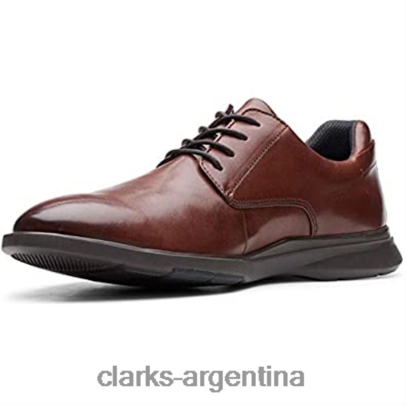 Clarks hombres 2FZPZ403 zapatos clarks un lipari park para hombre de cuero mahoga ny cuero caoba