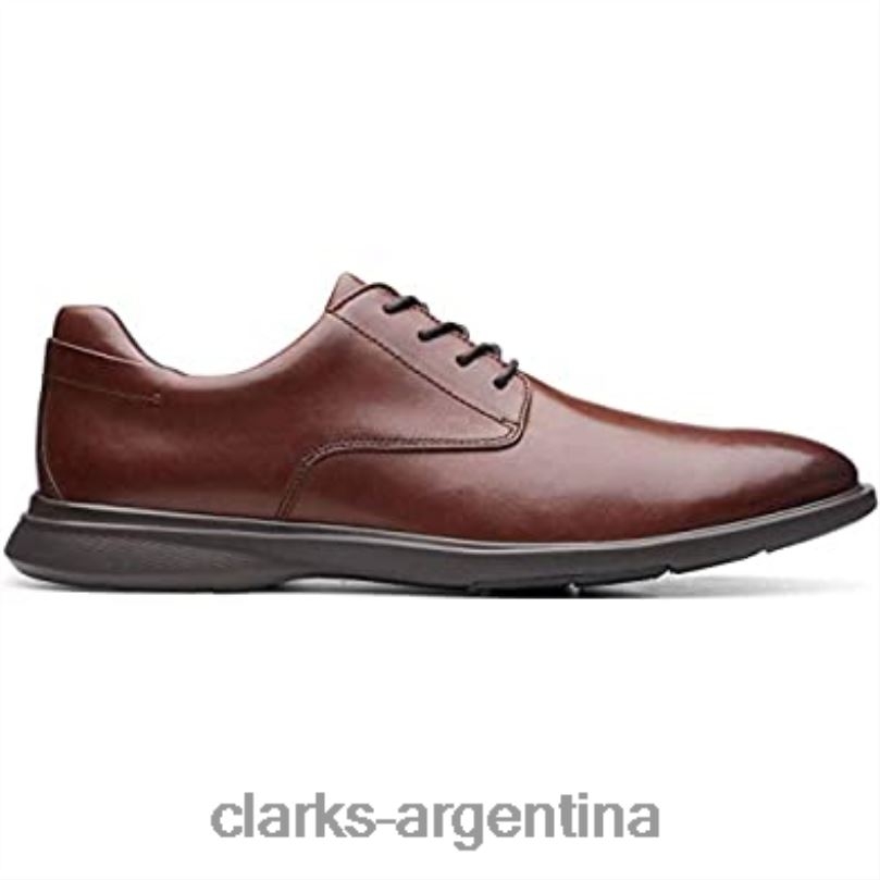Clarks hombres 2FZPZ403 zapatos clarks un lipari park para hombre de cuero mahoga ny cuero caoba