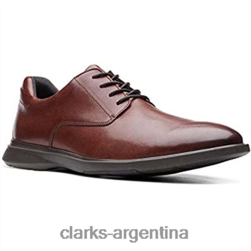 Clarks hombres 2FZPZ403 zapatos clarks un lipari park para hombre de cuero mahoga ny cuero caoba