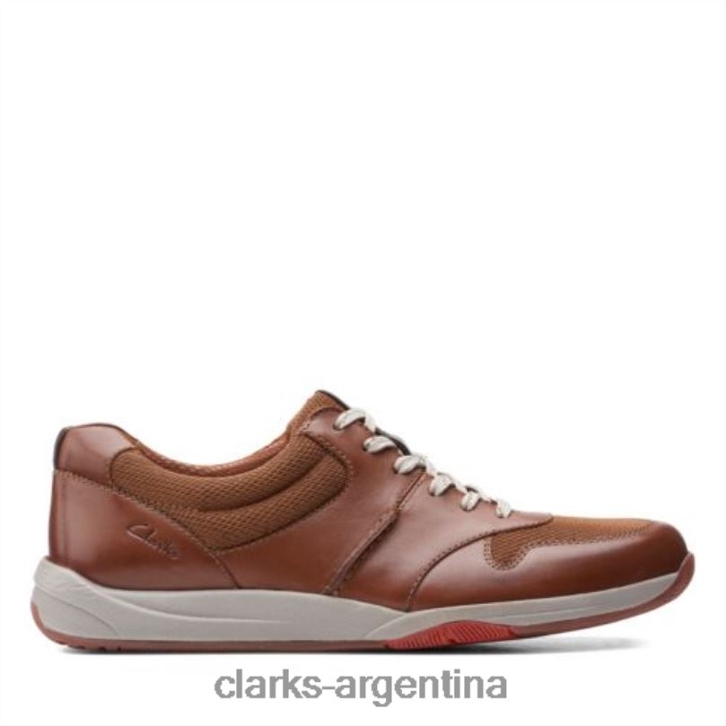 Clarks hombres 2FZPZ4430 clarks langton race de cuero tostado oscuro cuero bronceado oscuro