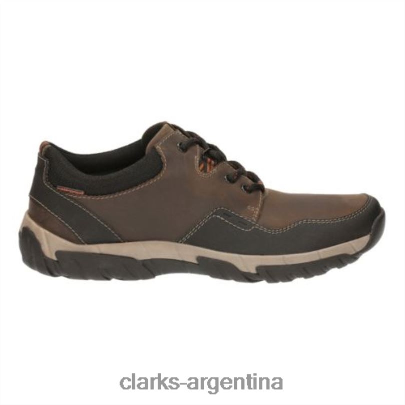 Clarks hombres 2FZPZ4446 Clarks de cuero marrón Walbeck Edge cuero marrón