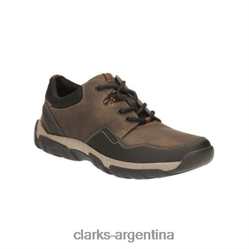 Clarks hombres 2FZPZ4446 Clarks de cuero marrón Walbeck Edge cuero marrón