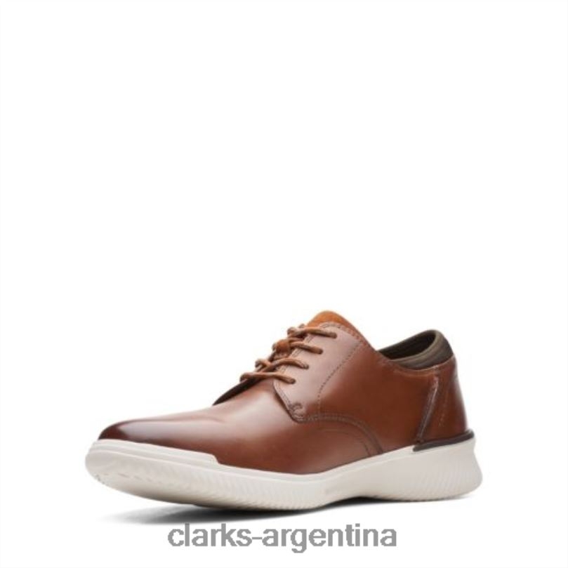 Clarks hombres 2FZPZ4451 Clarks Donaway de cuero tostado oscuro - Ajuste ancho cuero bronceado oscuro