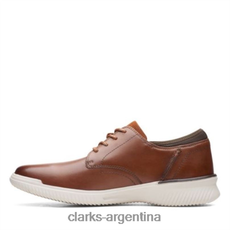 Clarks hombres 2FZPZ4451 Clarks Donaway de cuero tostado oscuro - Ajuste ancho cuero bronceado oscuro