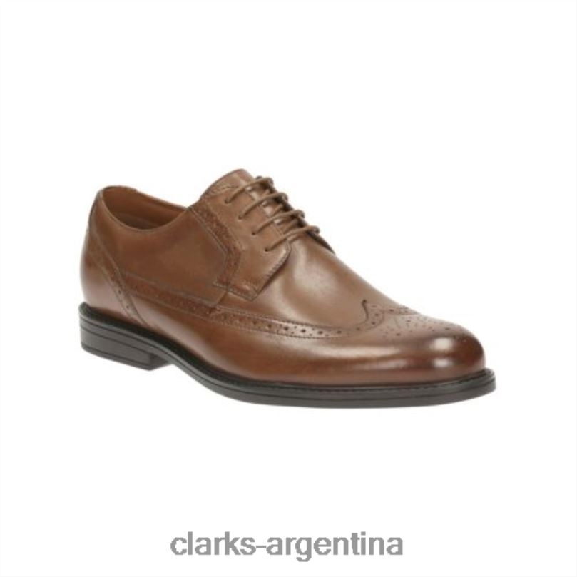 Clarks hombres 2FZPZ4462 clarks beckfield limit cuero tostado cuero marrón