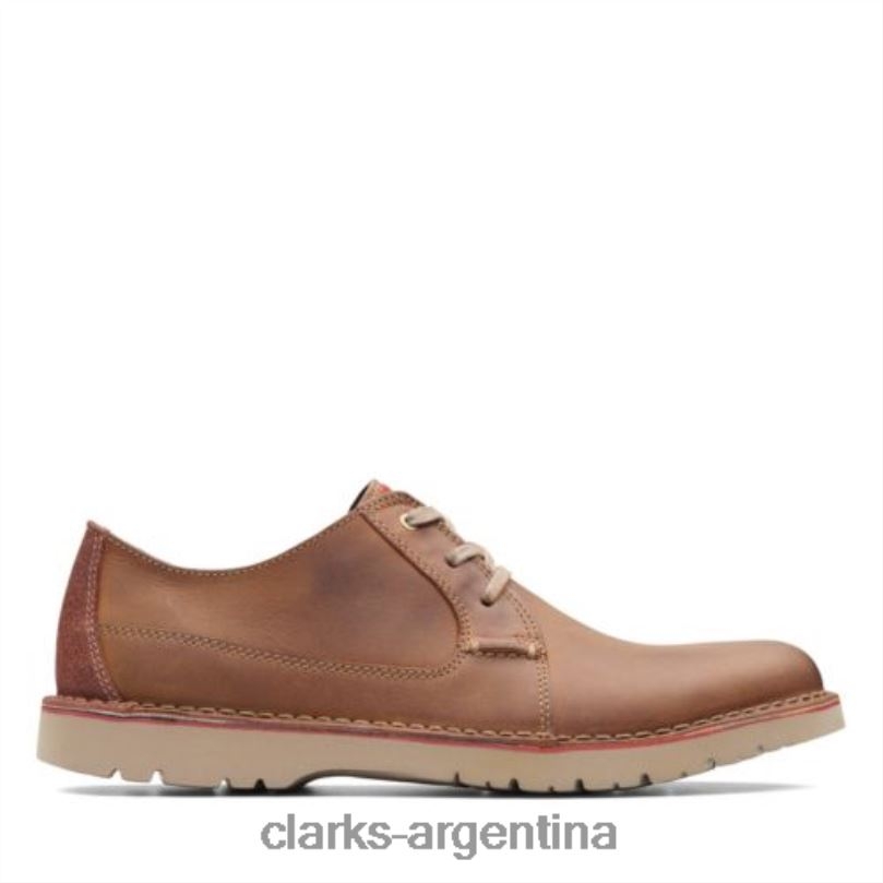 Clarks hombres 2FZPZ4508 Clarks lisos vargo de cuero tostado oscuro cuero bronceado oscuro