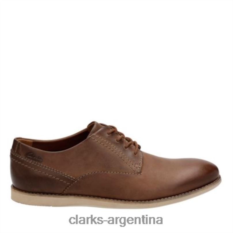 Clarks hombres 2FZPZ4510 clarks de cuero tostado liso franson cuero marrón