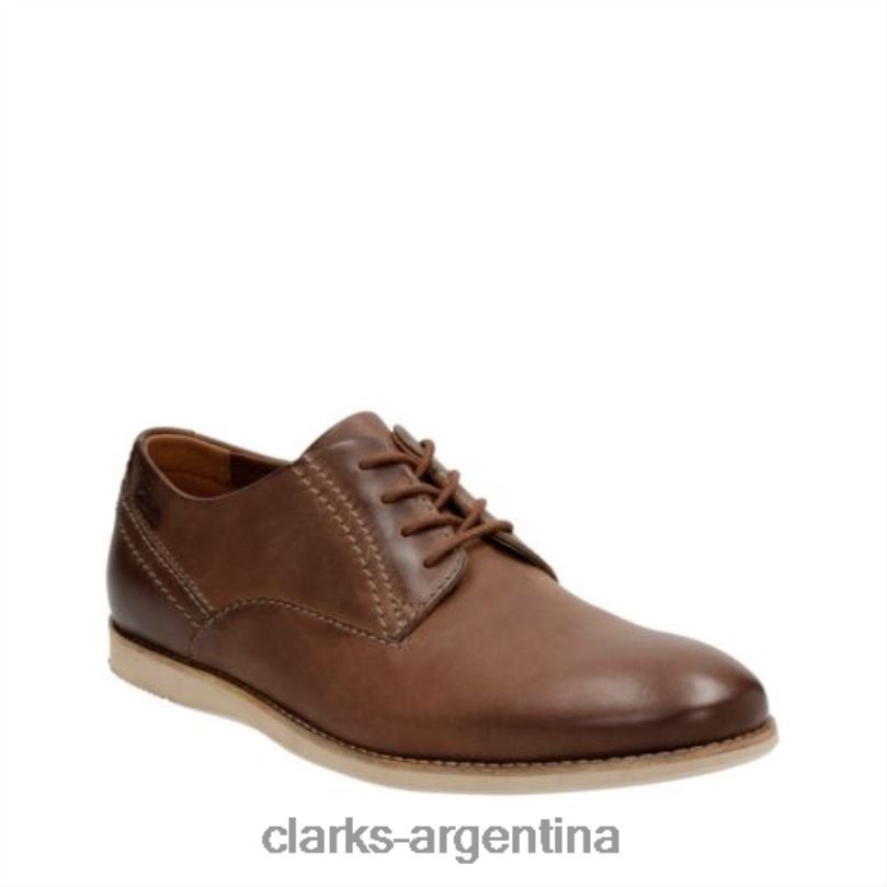 Clarks hombres 2FZPZ4510 clarks de cuero tostado liso franson cuero marrón