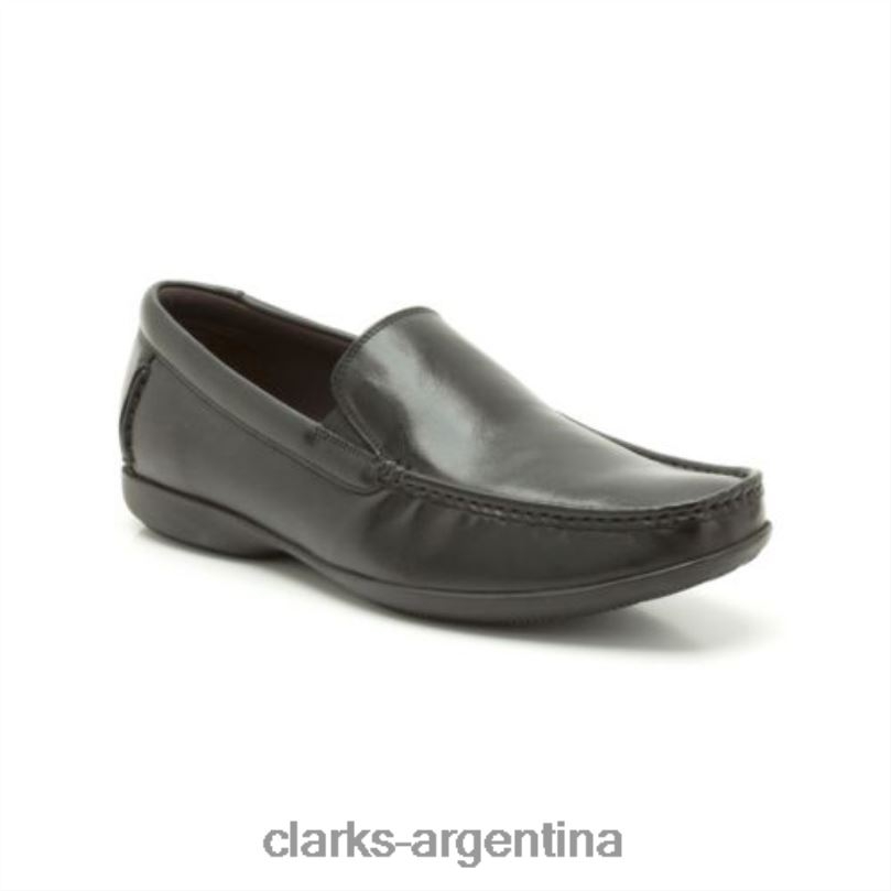 Clarks hombres 2FZPZ4519 clarks sol más finos de cuero negro cuero negro
