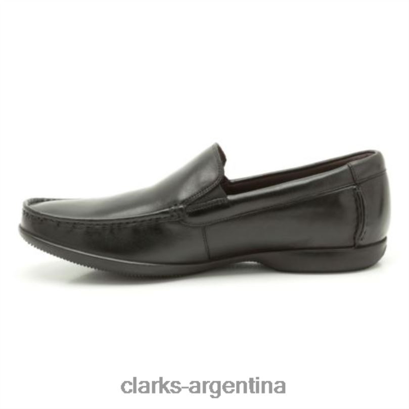 Clarks hombres 2FZPZ4519 clarks sol más finos de cuero negro cuero negro