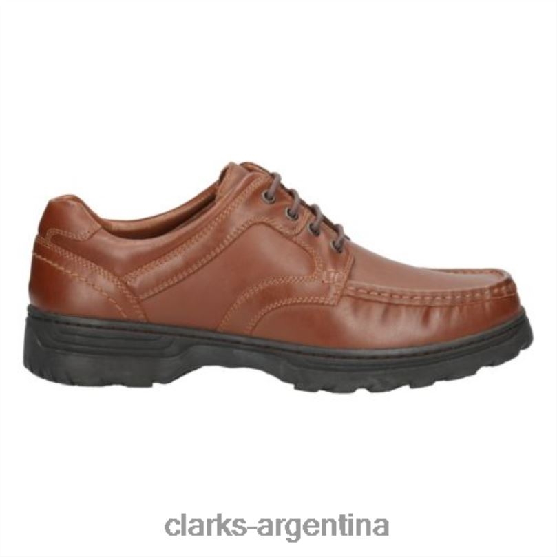 Clarks hombres 2FZPZ4520 Clarks Line Shore 2 de cuero tostado cuero marrón