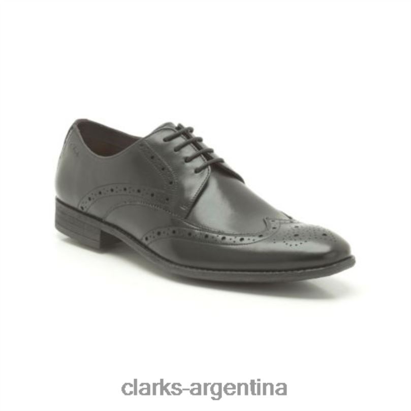 Clarks hombres 2FZPZ4521 límite de tabla de cuero negro clarks cuero negro
