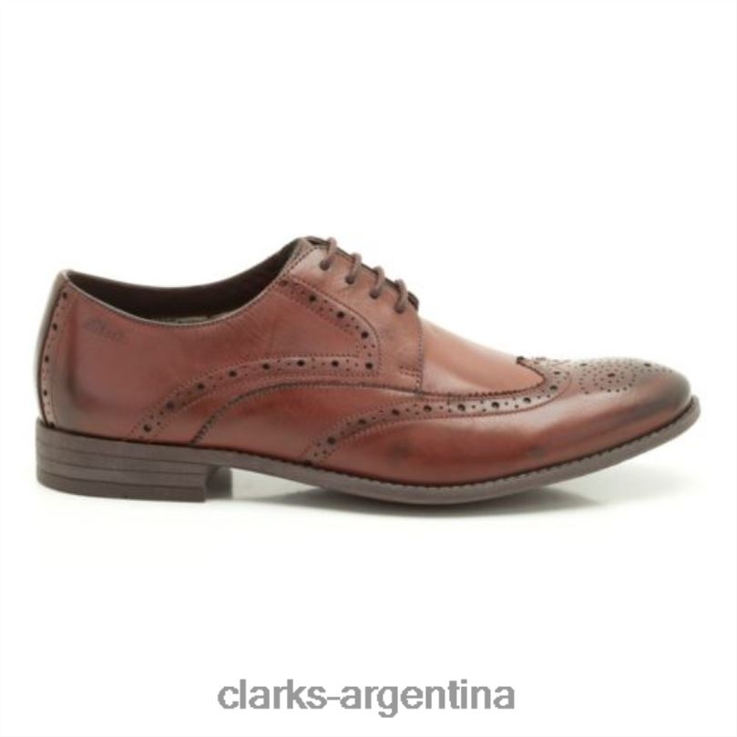 Clarks hombres 2FZPZ4529 límite de tabla de cuero marrón clarks cuero marrón