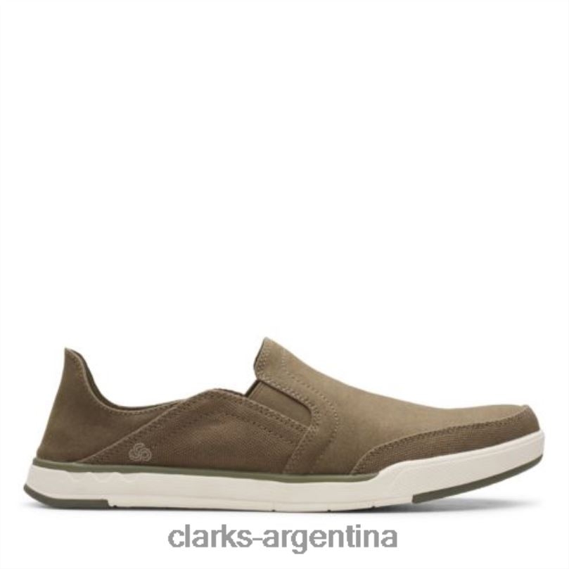 Clarks hombres 2FZPZ4530 clarks step isle row lona oliva lona oliva