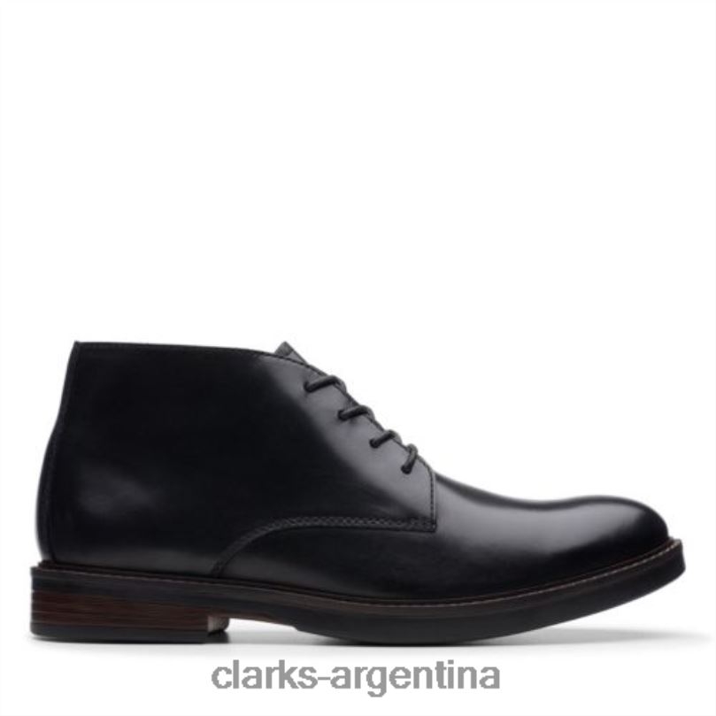 Clarks hombres 2FZPZ4540 clarks paulson mid cuero negro cuero negro
