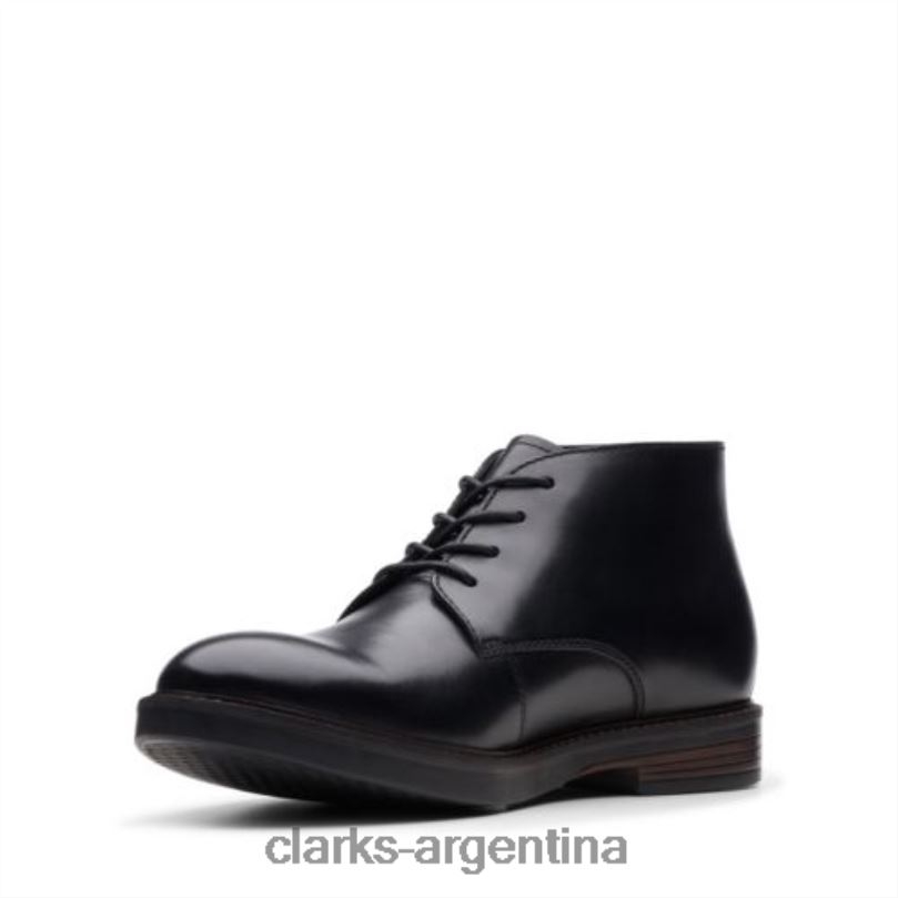 Clarks hombres 2FZPZ4540 clarks paulson mid cuero negro cuero negro