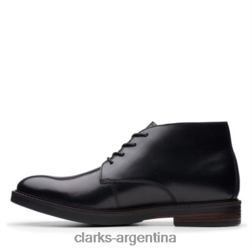 Clarks hombres 2FZPZ4540 clarks paulson mid cuero negro cuero negro
