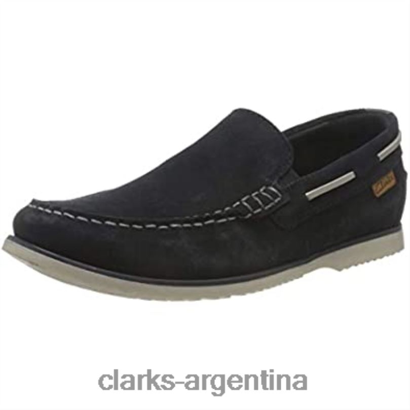 Clarks hombres 2FZPZ499 Zapato náutico clarks noonan step de ante azul marino para hombre gamuza azul marino