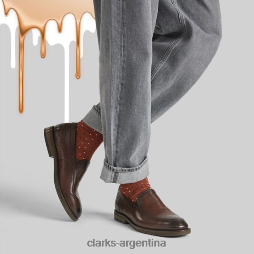 Clarks hombres 2FZPZ5449 clarks cuero marrón un hugh encaje cuero marrón cuero marrón