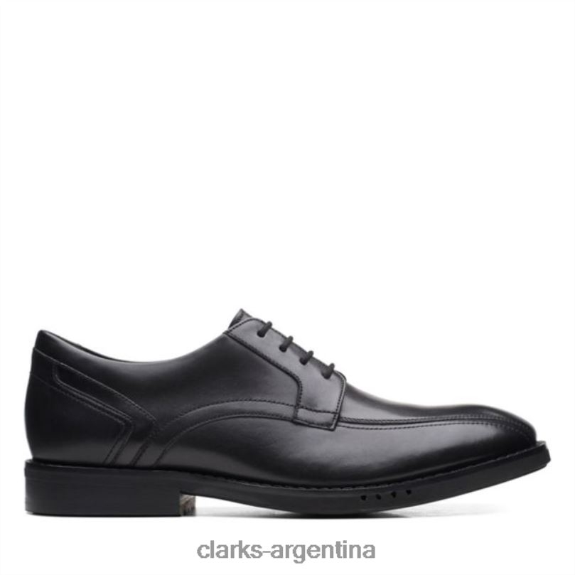 Clarks hombres 2FZPZ5453 un hugh way cuero negro clarks cuero negro cuero negro
