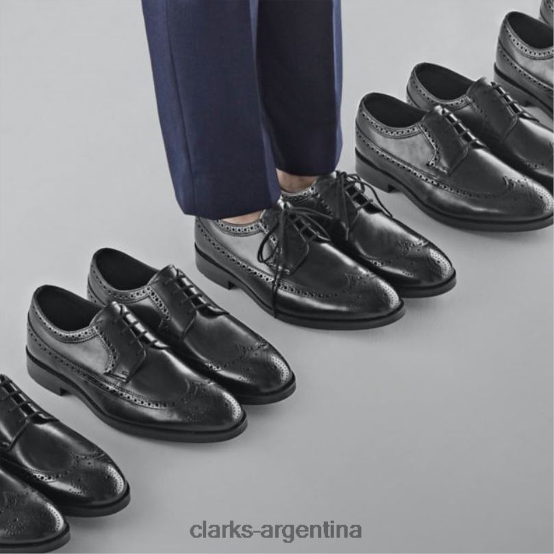 Clarks hombres 2FZPZ5529 clarks cuero negro oliver wing cuero negro cuero negro