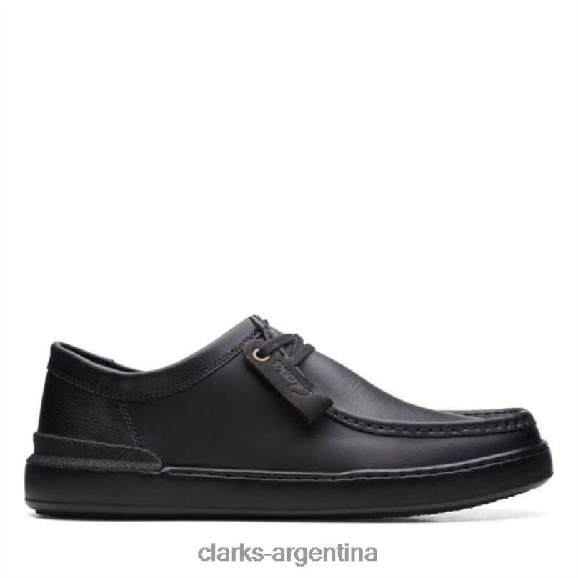 Clarks hombres 2FZPZ5534 court lite wally cuero negro clarks de cuero negro cuero negro