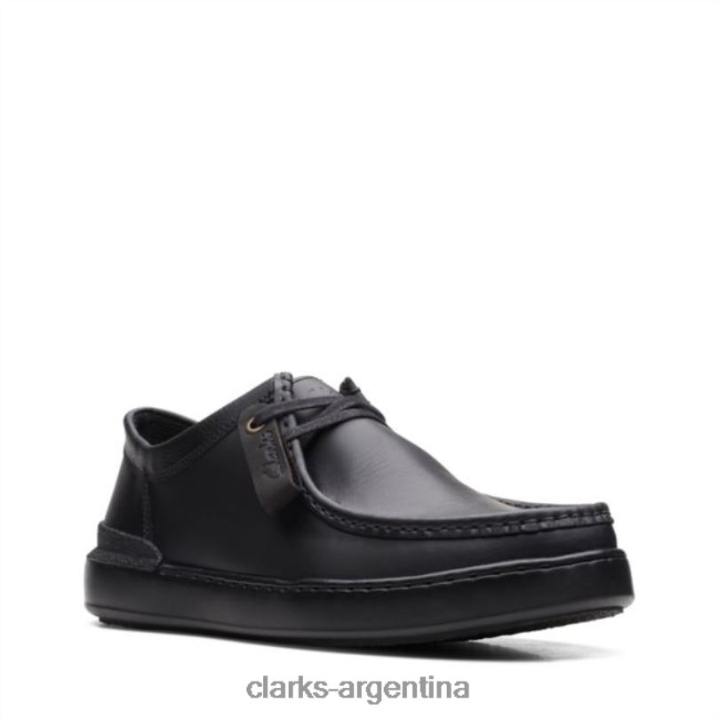 Clarks hombres 2FZPZ5534 court lite wally cuero negro clarks de cuero negro cuero negro