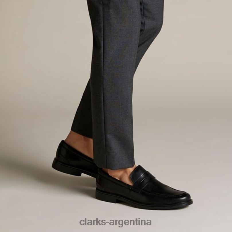 Clarks hombres 2FZPZ5564 clarks de cuero negro un aldric step cuero negro cuero negro