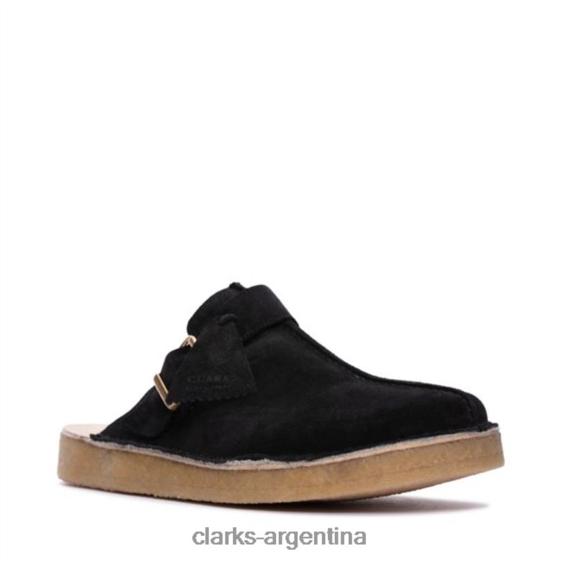 Clarks hombres 2FZPZ5635 mules clarks trek de ante con forro cálido Forro cálido de ante negro.