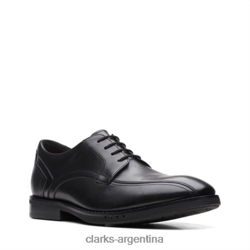 Clarks hombres 2FZPZ6682 clarks un hugh way cuero negro cuero negro cuero negro