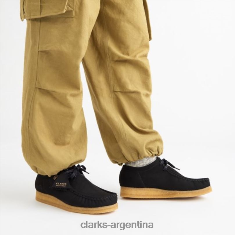 Clarks hombres 2FZPZ6734 wallabee negro vegano negro vegano clarks vegano negro