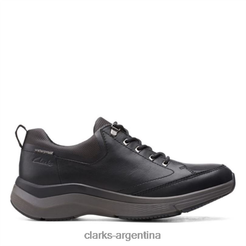 Clarks hombres 2FZPZ6754 clarks wave 20 vibe cuero negro negro cuero negro