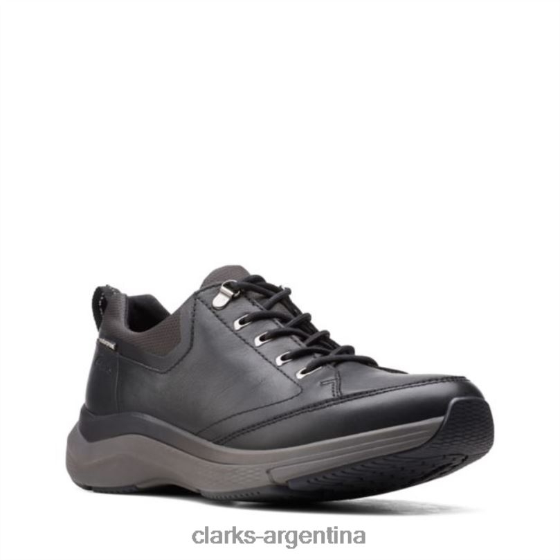 Clarks hombres 2FZPZ6754 clarks wave 20 vibe cuero negro negro cuero negro