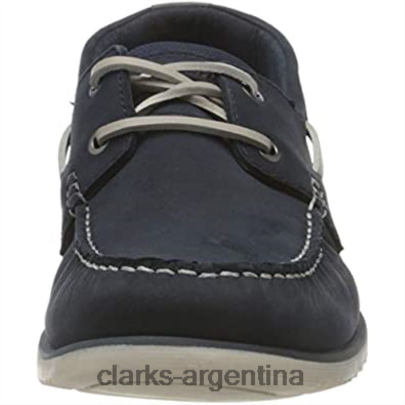 Clarks hombres 2FZPZ835 Zapato náutico de encaje noonan de clarks de nobuk azul marino para hombre nubuck azul marino