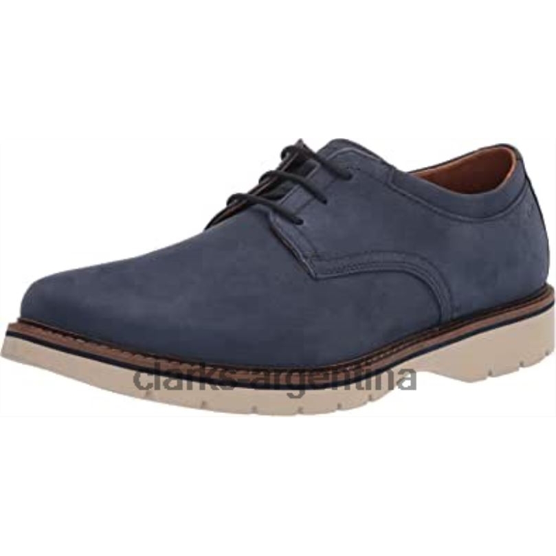 Clarks hombres 2FZPZ1197 Clarks Bayhill Plaoxford Nubuck azul oscuro para hombre