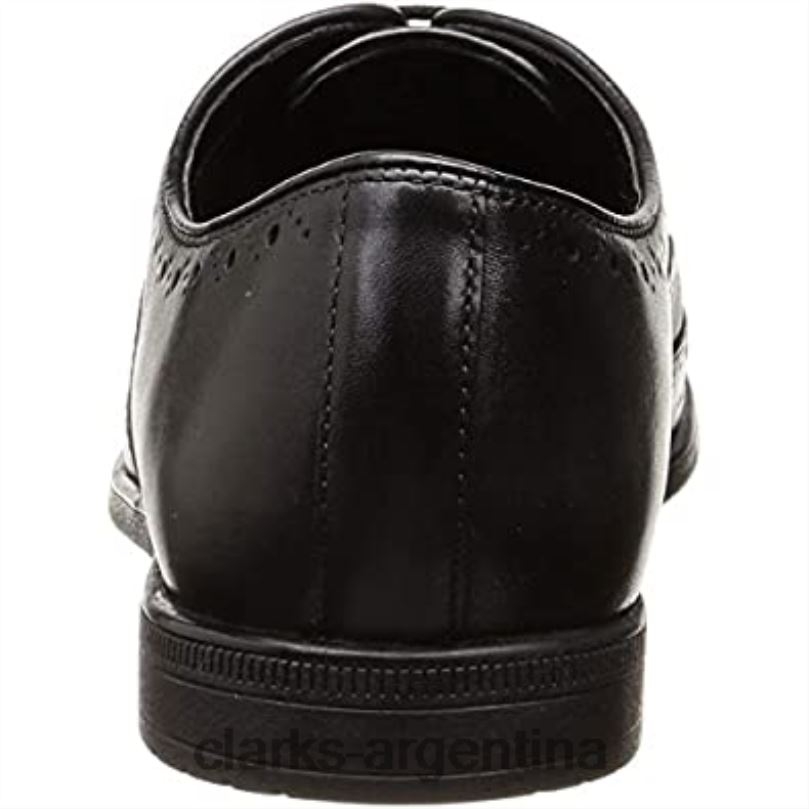 Clarks hombres 2FZPZ1898 Clarks Bampton Rhodes Oxford plano de cuero negro para hombre cuero negro