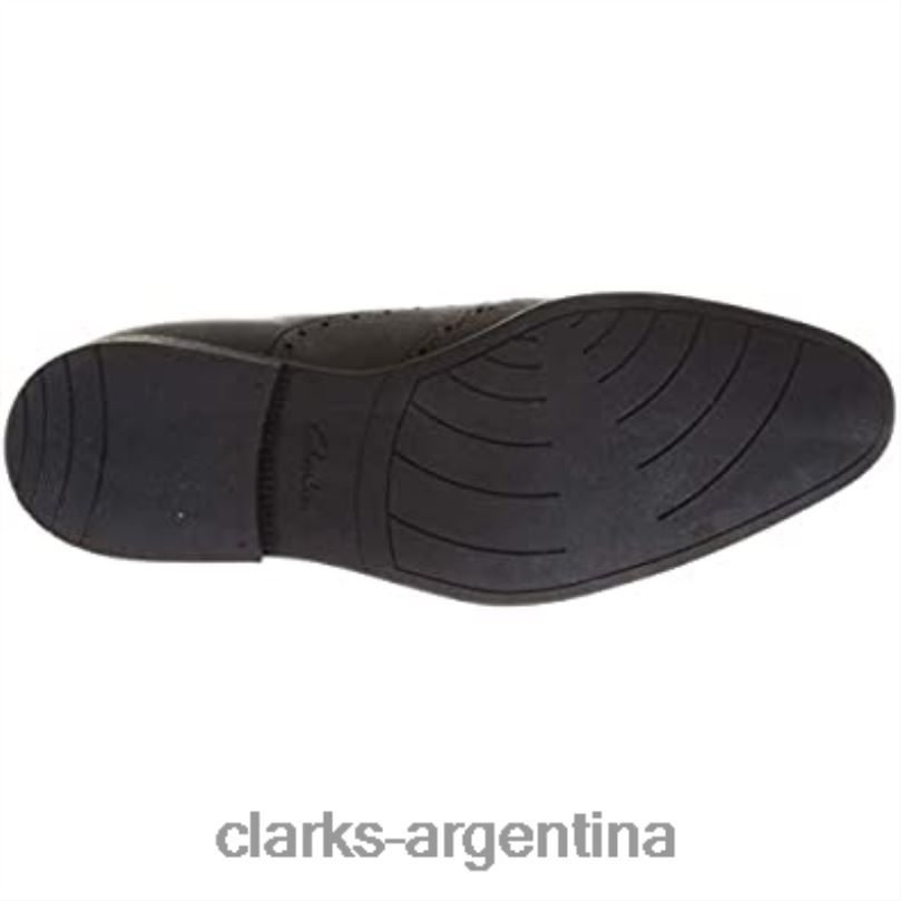Clarks hombres 2FZPZ1898 Clarks Bampton Rhodes Oxford plano de cuero negro para hombre cuero negro