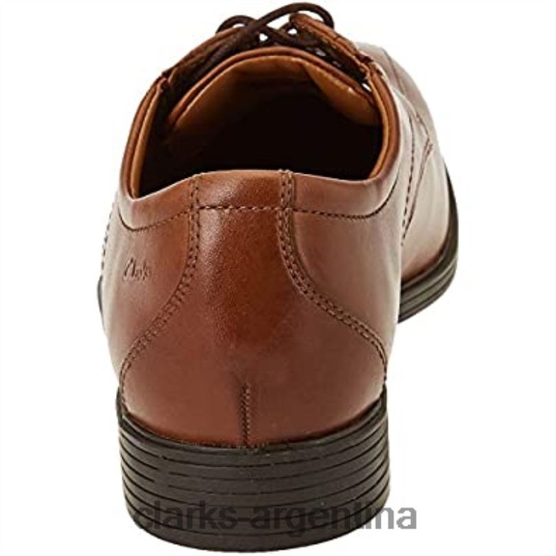 Clarks hombres 2FZPZ2593 Clarks Dark Tan Lea Whiddon Pace Oxford plano para hombre lea bronceado oscuro