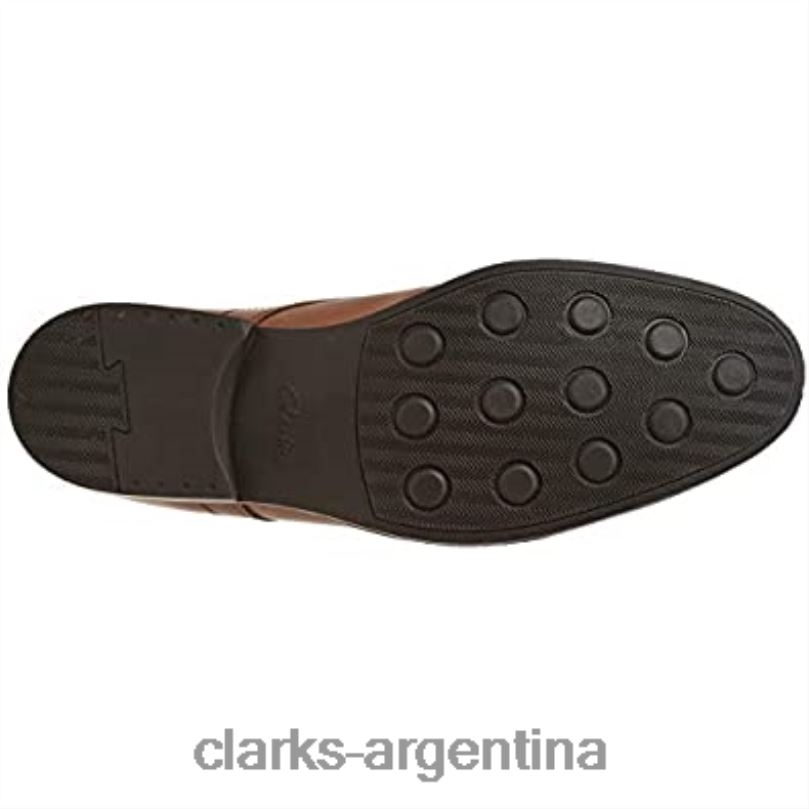 Clarks hombres 2FZPZ2593 Clarks Dark Tan Lea Whiddon Pace Oxford plano para hombre lea bronceado oscuro