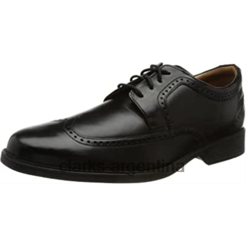 Clarks hombres 2FZPZ336 Clarks Oxford Whiddon Wing para hombre negros cuero negro