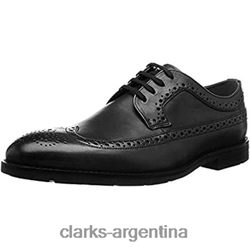 Clarks hombres 2FZPZ836 clarks oxford con punta de ala negra para hombre cuero negro cuero negro