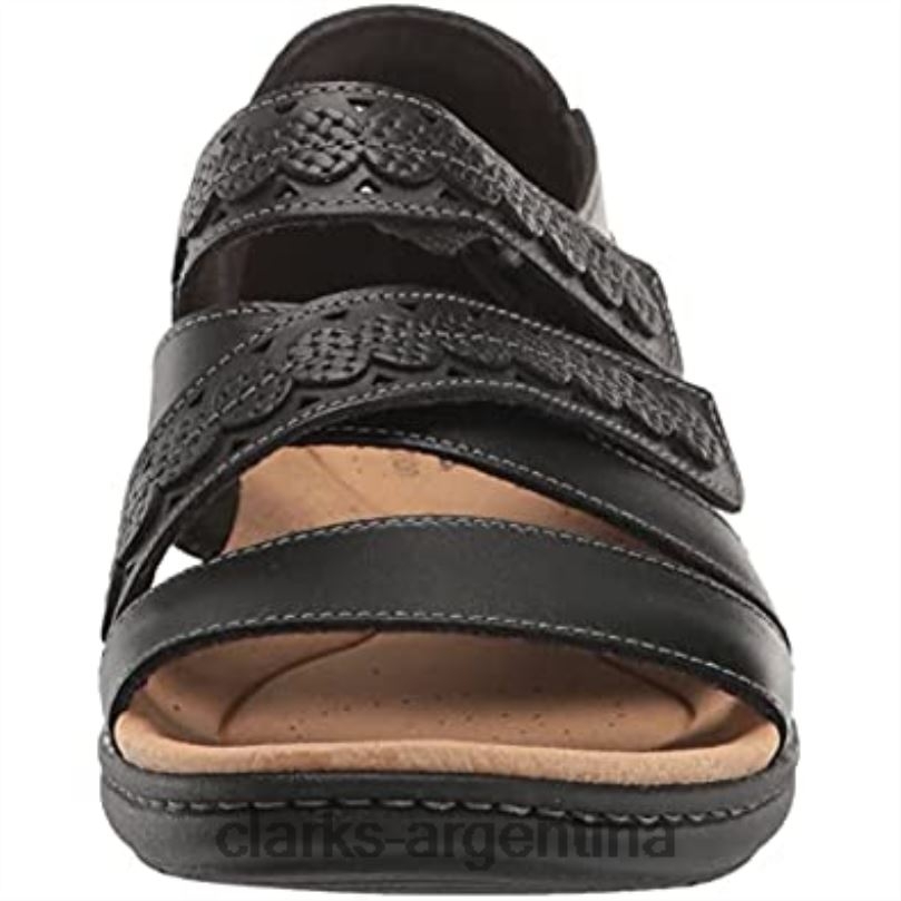 Clarks hombres 2FZPZ2017 Sandalia plana Clarks Laurieann Holly de cuero negro para hombre cuero negro